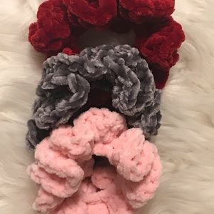 Handcrafted Crochet Velvet Hair Scrunchies